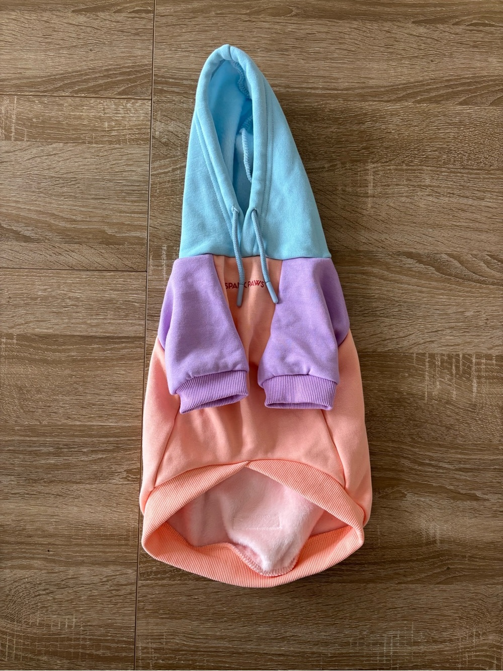 Spark Paws Cotton Candy Dog Hoodie size large